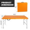 4ft Orange Portable Folding Table Indoor&Outdoor Maximum Weight 135KG Foldable Table for Camping