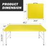 4ft Yellow Portable Folding Table Indoor&Outdoor Maximum Weight 135KG Foldable Table for Camping