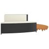 Hot Tub Surround Black Poly Rattan and Solid Wood Acacia