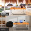 4ft Orange Portable Folding Table Indoor&Outdoor Maximum Weight 135KG Foldable Table for Camping
