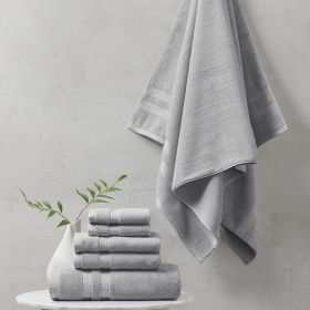 100% Cotton Feather Touch Antimicrobial Towel 6 Piece Set (Color: as Pic)