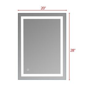 4 Size Bathroom LED Vanity Mirror Wall Mounted Makeup Mirror with Light (Horizontal/Vertiacl) (size: 28 x 20 Inch)